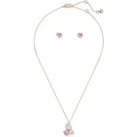 Rose Gold + Pink Crystal Heart Gift Set - Rose Gold