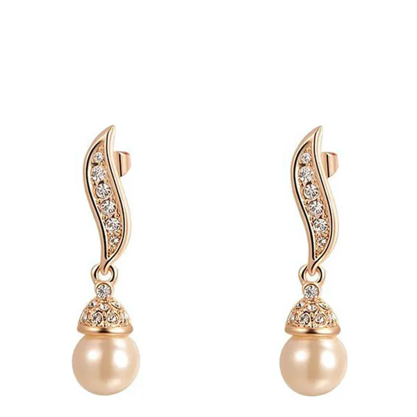 Rose Gold Plated Pearl Earrings