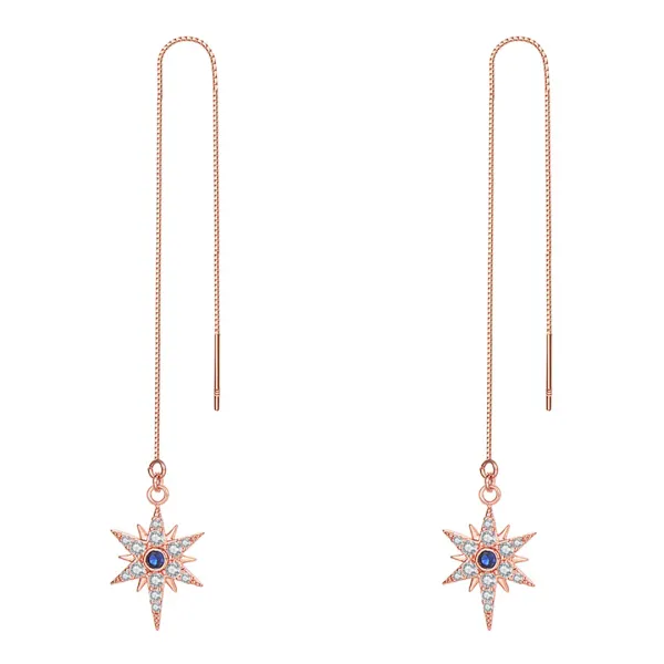 Rose Gold Plated Star Earrings with Swarovski Crystals