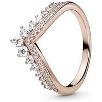 Rose Gold Princess Wishbone Ring - Ring Size 54