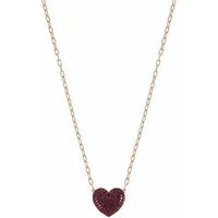 Rose Gold & Red Crystal Heart Easychic Necklace - 46cm