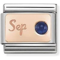 Rose Gold September Sapphire Charm