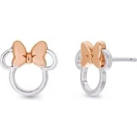 Rose Gold & Silver Minnie Mouse Earrings - Rose Gold Mix