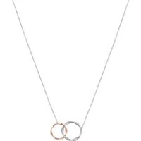 Rose Gold & Silver Twist Circle Necklace - Rose Gold