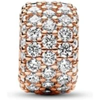 Rose-Gold Sparkling Pavé Triple-row Charm