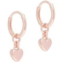 Rose Gold Tiny Heart Huggie Earrings