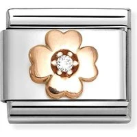 Rose Gold White Four-Leaf Clover