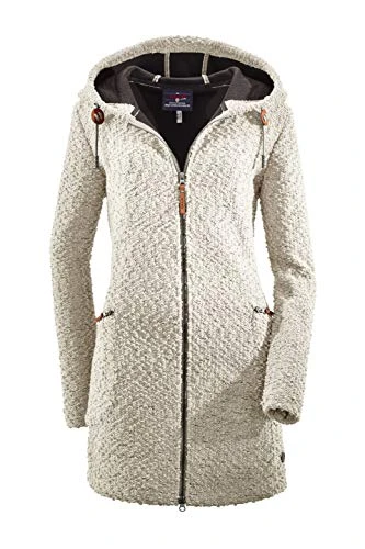 Roshana Women's Knitted Parka/Knitted Coat/Parka in Knitted Look with Hood, womens, 34363-000, off-w