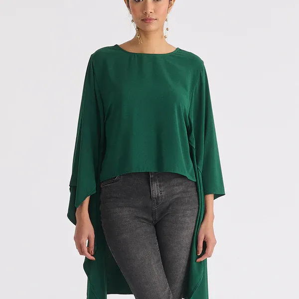 Round neck cape top