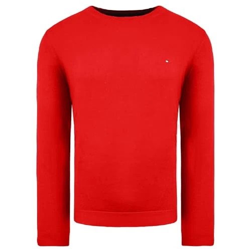 Round Neck Pima Cotton Cashmere Red Mens Sweater 0857883733 640