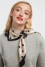 Roxanne Spotted Scarf - Beige /Black