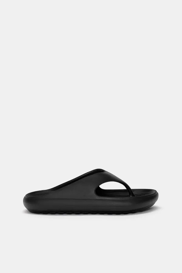 Rubberised Sandals - Black