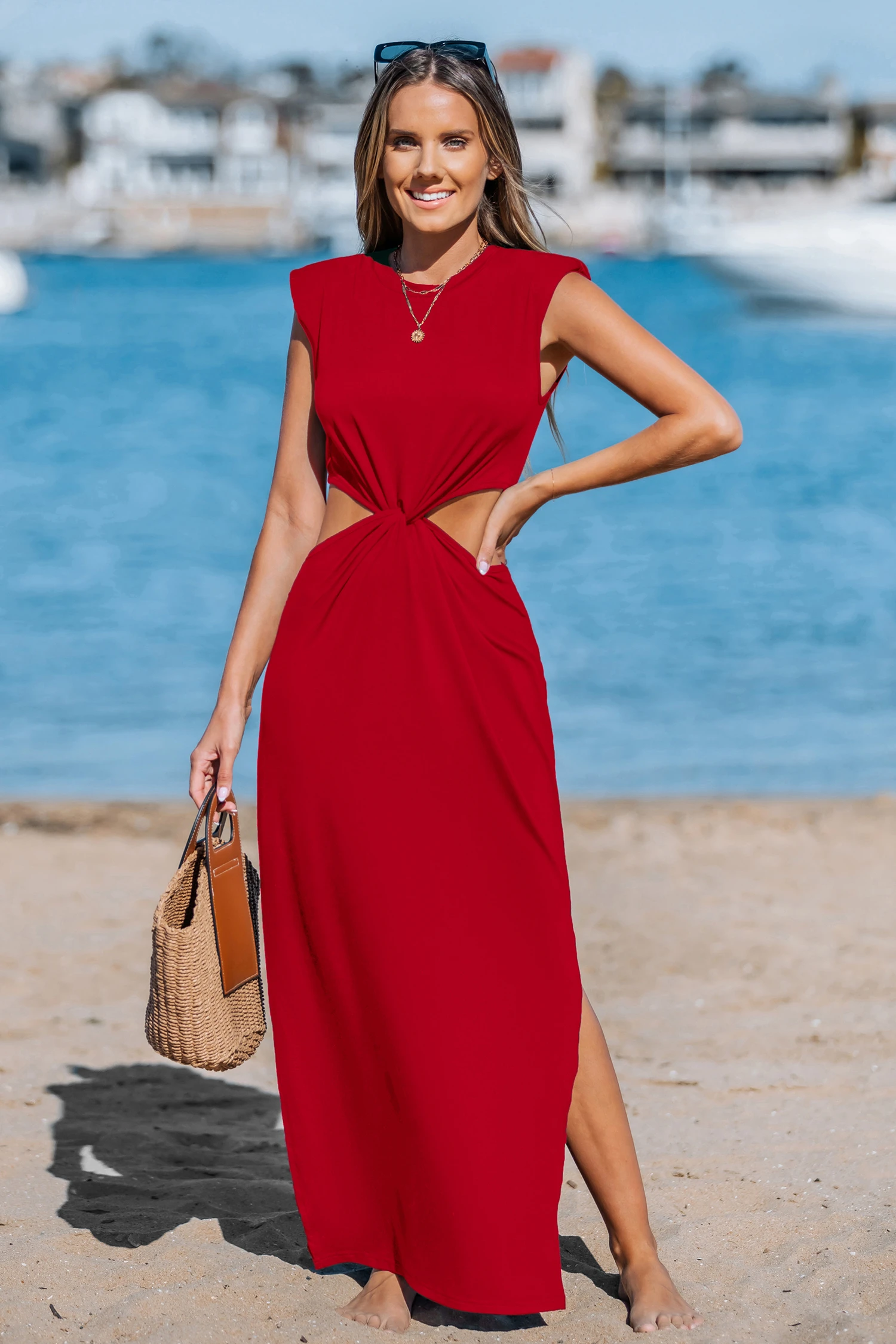 Ruby Lane Red Maxi Dress