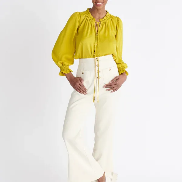 Ruched collar blouse