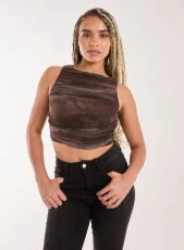 Ruched Racer Top CHOCOLATE Ruched Racer Top CHOCOLATE
