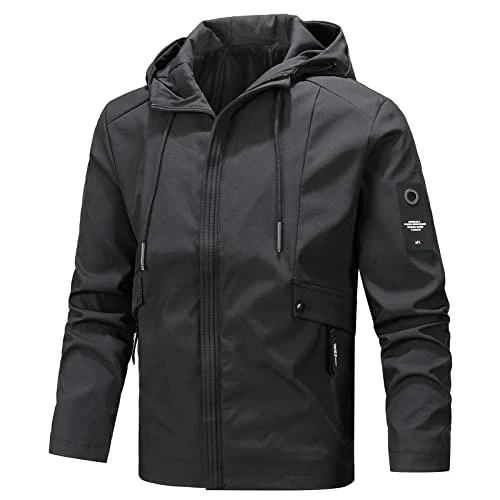 Running Jacket Clearance Mens Coats with Hood Mens Shell Jacket Suit Jackets for Men UK Men Fashion Jacket Mens Mid Length Jacket Velvet Coat Men Clearance Black