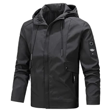 Running Jacket Clearance Mens Coats with Hood Mens Shell Jacket Suit Jackets for Men UK Men Fashion Jacket Mens Mid Length Jacket Velvet Coat Men Clearance Black
