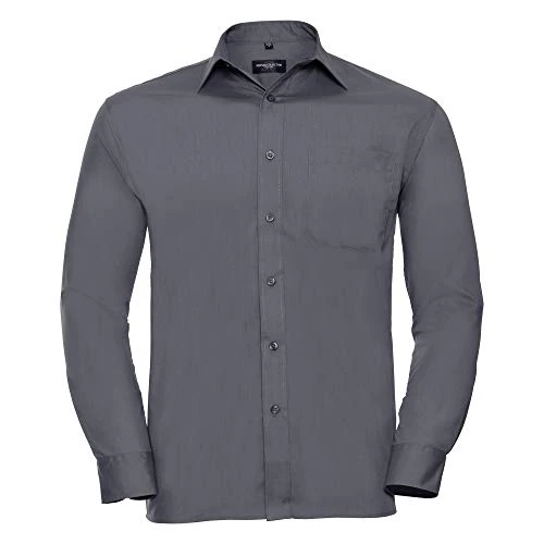 Russell Collection Mens Long Sleeve Shirt (18.5-19) (Convoy Grey)