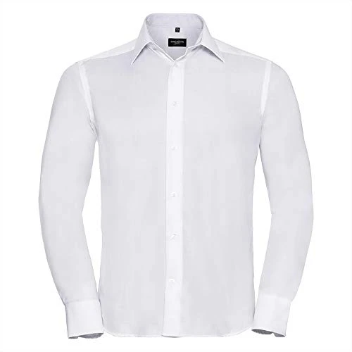 Russell Collection Mens Long Sleeve Ultimate Non-Iron Shirt (15inch) (White)