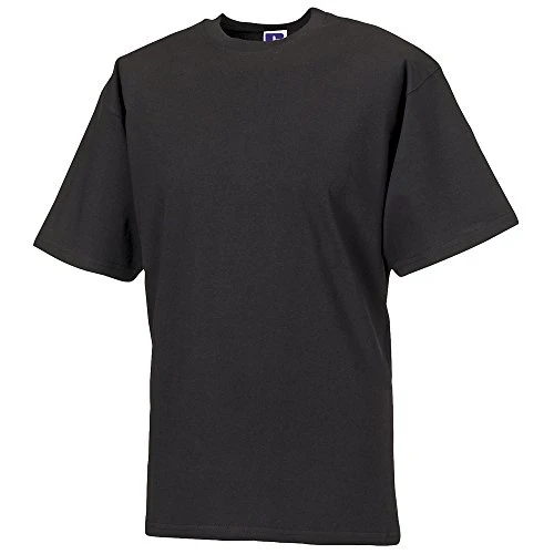 Russell Europe Mens Classic Heavyweight Ringspun Short Sleeve T-Shirt (2XL) (Black)