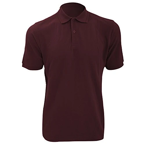 Russell Mens Ripple Collar & Cuff Short Sleeve Polo Shirt (2XL) (Burgundy)