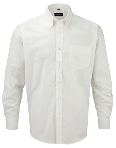 Russell''s mens L/Slv Oxf Shirt in White Neck Size 16