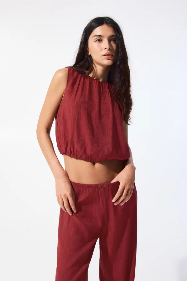 Rustic Balloon Top - Maroon