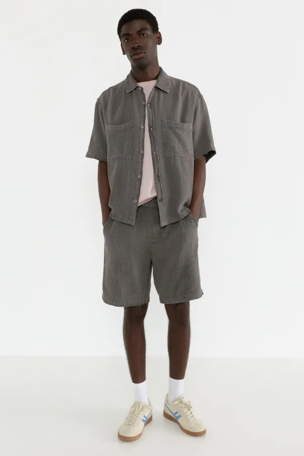 Rustic Jogger Bermuda Shorts - Grey