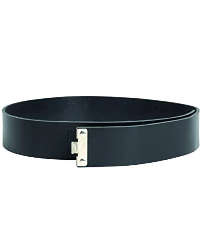 RW belt strap, leather, black., Black , 120 cm