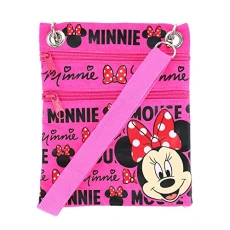 's Minnie Mouse "Glam" Cross-Body Passport Purse Shoulder Bag, Neon Pink 's Minnie Mouse "Glam" Cross-Body Passport Purse Shoulder Bag, Neon Pink