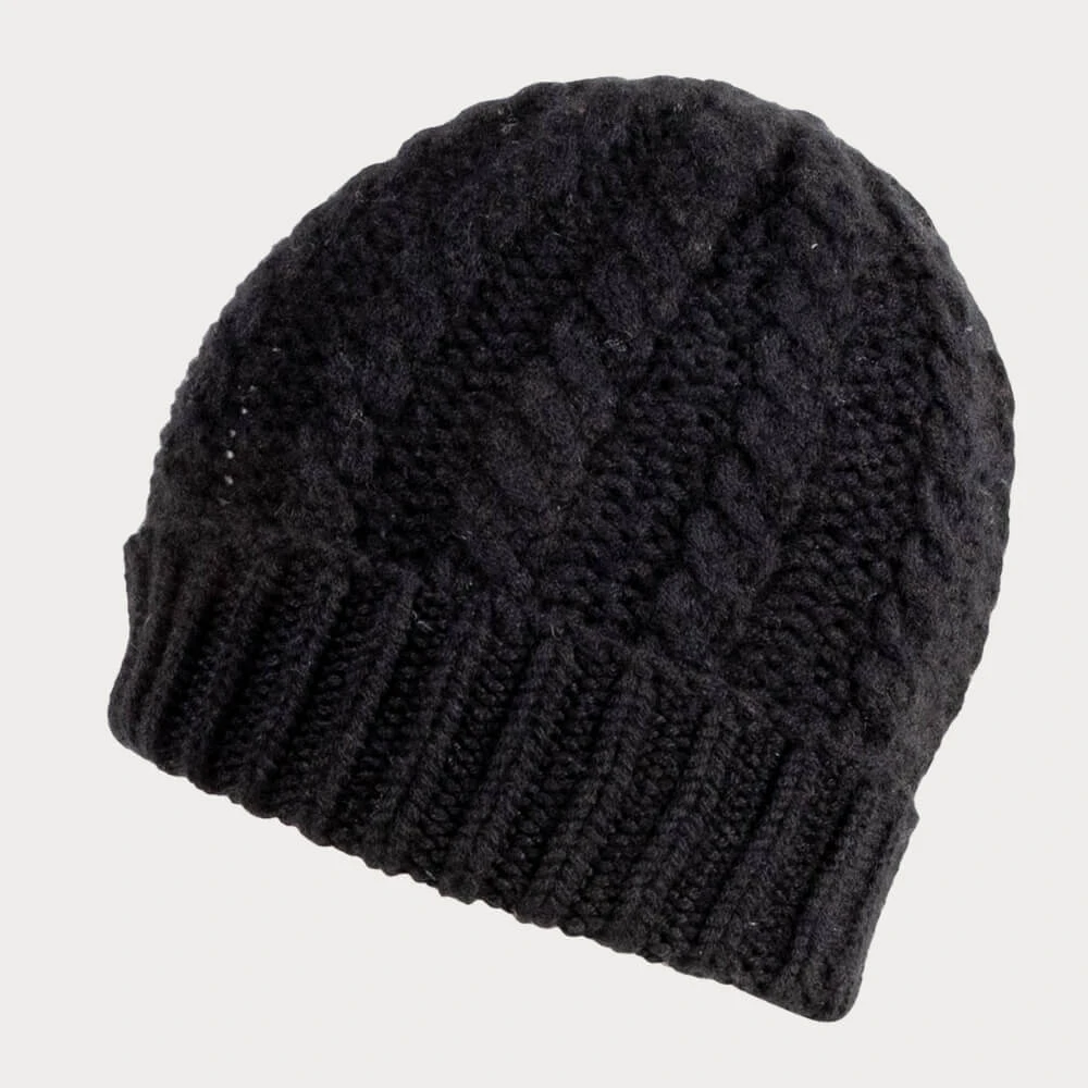 Sable Plaited Italian Cashmere Beanie