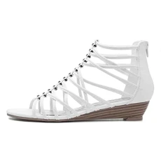 Sabrina Womens White Wedge Strappy Sandal - Size 9 UK - White Sabrina Womens White Wedge Strappy Sandal - Size 9 UK - White