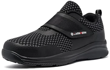Safety Shoes Mens Safety Trainers Womens Steel Toe Cap Trainers Lightweight Work Trainers Breathable Industrial Sneakers,9.5 Black