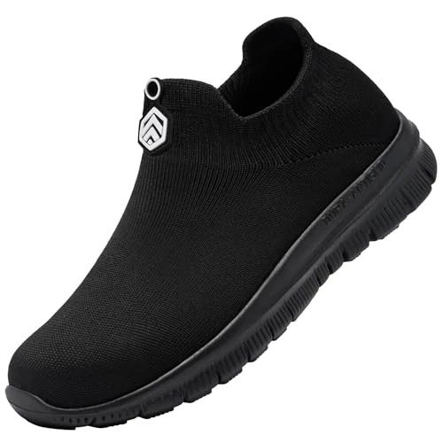 Safety Trainers Steel Toe Cap Trainers Men Women Safety Shoes Comfortable Fashion Industrial Shoes Lightweight Breathable(Black C,10UK)
