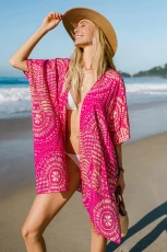 Salt Wind Ornate Cover-Up Kimono - Pink