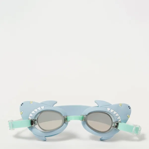 Salty the Shark Mini Swim Goggles Aqua - Blue