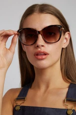 Sam Cat Eye Sunglasses Metal Sides - Tortoiseshell