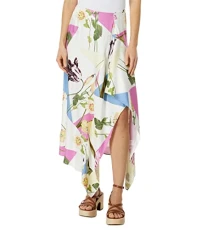 Saphiya Midi Skirt with Asymmetric Panel White 2 (US 6) Saphiya Midi Skirt with Asymmetric Panel White 2 (US 6)