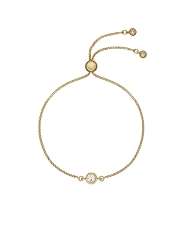 Sarsa Crystal Drawstring Adjustable Bracelet For Women (Gold/Crystal)