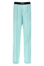 Satin pants Light Blue Size
