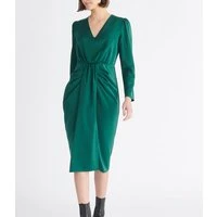 Satin v-neck dress