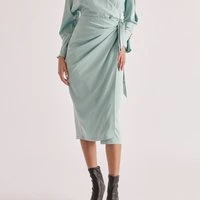 Satin wrap dress