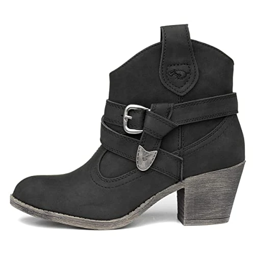 Satire Womens Black Cowboy Ankle Boot - Size 6 UK - Black