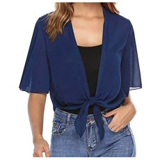 Scarf Bolero Women's Flapper Wedding Wraps Soft Dress Cape Chiffon for Evening Women's Blouse Prom Dress, blue, XXL