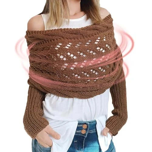 Scarf With Sleeves for Women | Wrap Sweater | Women's Shrug Sweaters, Scarf With Sleeves, Knitted Cable Wrap, Knitted Cable Wrap, Shrugs for Women, Knitted Wrap, Shawl Wraps for Women, Dark