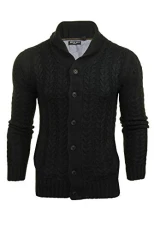 Schematic' Button Through Cardigan - All Over Knit Detail (Jet Black) S Schematic' Button Through Cardigan - All Over Knit Detail (Jet Black) S