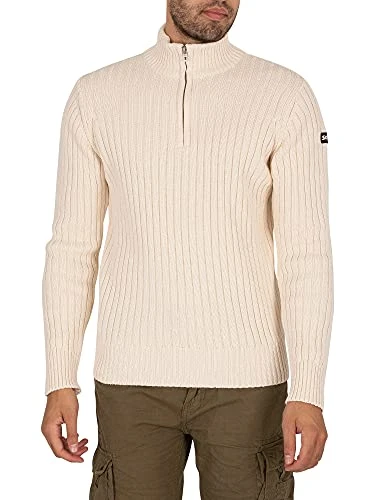 Schott Men's Plecorage2 Polo Sweater, Ecru, M