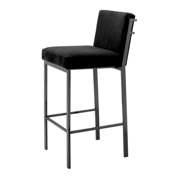 Scott Bar Stool Bronze Black Velvet
