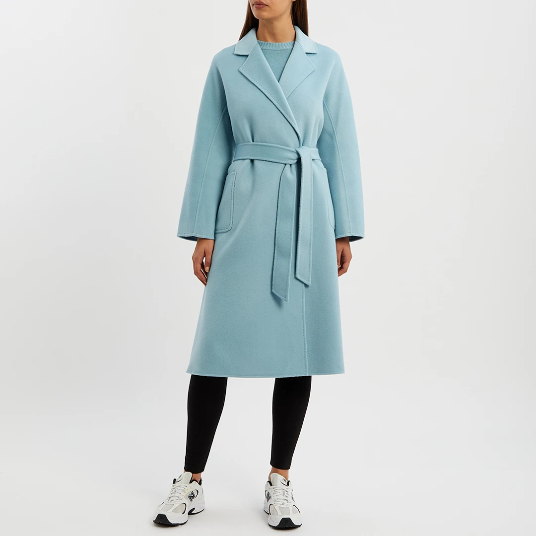 Seafoam Cashmere Blend Wrap Coat