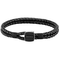 Seal Black Leather Bracelet